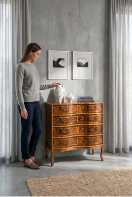 Klassieke commode 4 laden houten meubels woonkamer slaapkamer nieuw