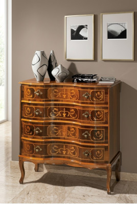 Klassieke commode 4 laden houten meubels woonkamer slaapkamer nieuw