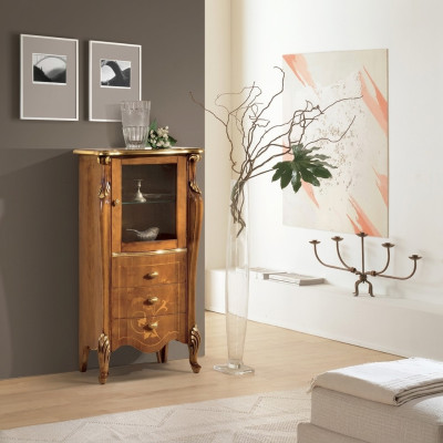 Klassieke bruine vitrinekast Eetkamermeubilair Luxe dressoir Hout