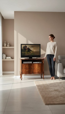 Klassieke tv-standaard Luxe dressoir lades woonkamer meubelen hout