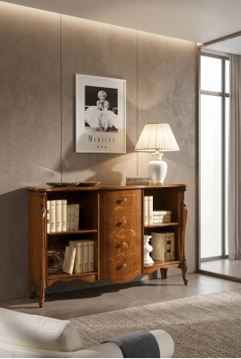 Boekenkast hout vrijstaand. Kantoorrek elegant bruin. Nieuwe kast.