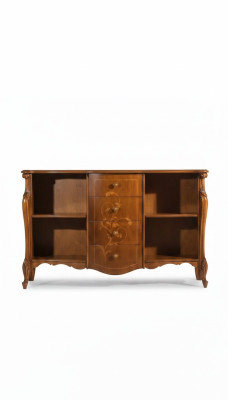 Boekenkast hout vrijstaand. Kantoorrek elegant bruin. Nieuwe kast.