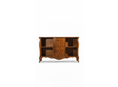 Boekenkast hout vrijstaand. Kantoorrek elegant bruin. Nieuwe kast.
