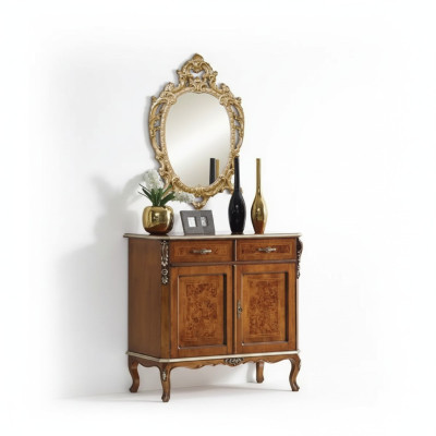 Hoogwaardige luxueuze klassieke woonkamer dressoir hout Bruin