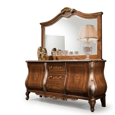 Hoogwaardige luxe klassieke woonkamer dressoir bruin hout 200x53x100