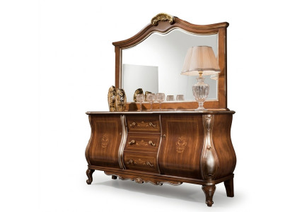 Hoogwaardige luxe klassieke woonkamer dressoir bruin hout 200x53x100