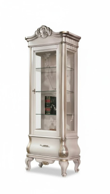 Luxe houten kast met glazen klassiek witte meubels Kast Vitrines