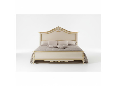 Houten tweepersoonsbed Luxe design Slaapkamermeubels Klassiek Beige