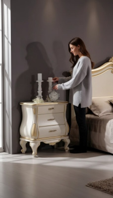Moderne Designer nachtkastje van wit hout in de slaapkamer klassieke meubels