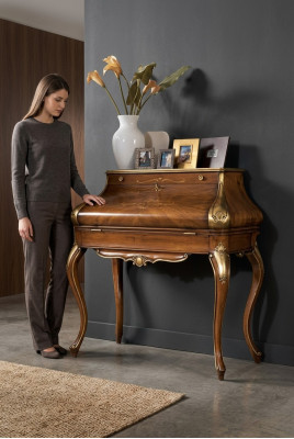 Ontwerp Luxe Bruine Console Tafel Slaapkamer Meubels Kaptafel Hout
