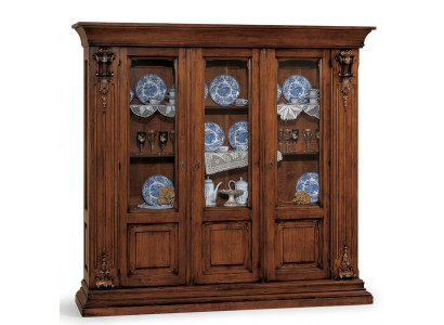 Glas Vitrine Houten Kast Klassieke dressoir Meubels Planken Massief houten kast
