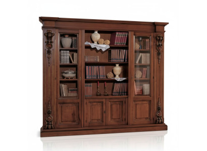 Groot Bruin Boekenrek Luxe Vitrine Houten Kast Massief Houten Meubels