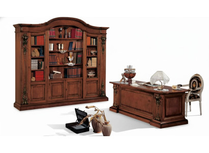 Bruine klassieke kantoormeubelen Massief houten bureau Boekenkast Kasten