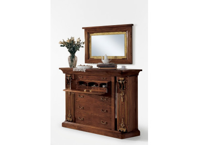 Slaapkamer commode met spiegel Klassiek meubilair 2-delig bed Kast