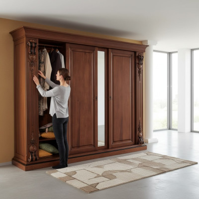 Slaapkamer kledingkast meubels Luxe Massief houten kasten Design Nieuw