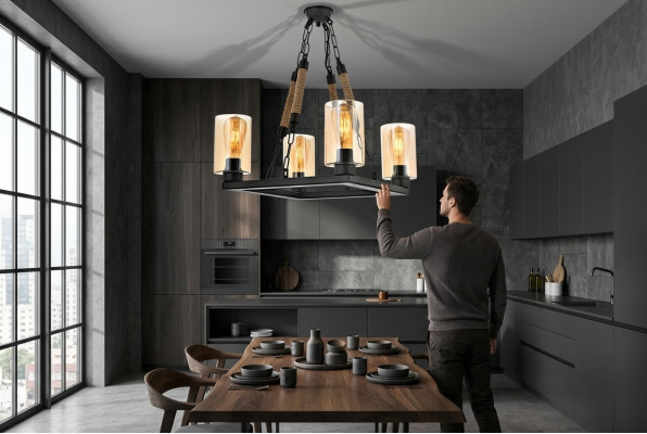 Luster plafondlamp kroonluchter plafondlampen lampen glas zwart