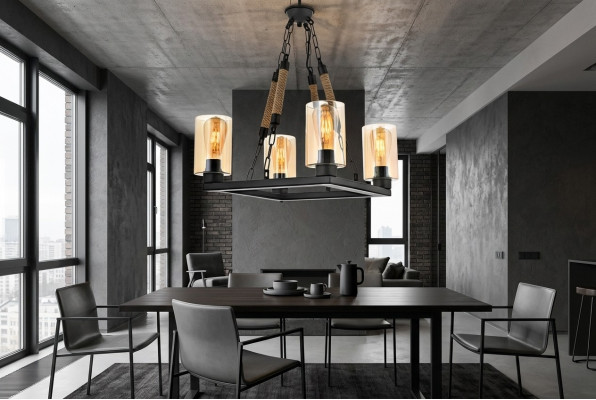 Luster plafondlamp kroonluchter plafondlampen lampen glas zwart