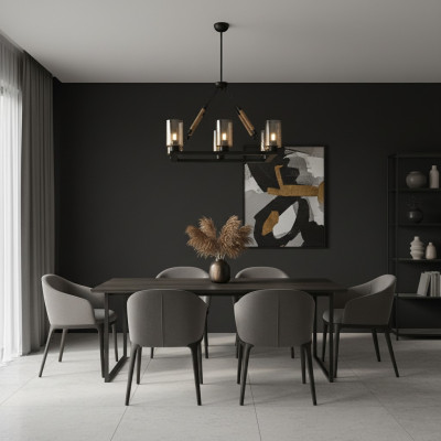 Luster plafondlamp kroonluchter plafondlampen lampen glas zwart