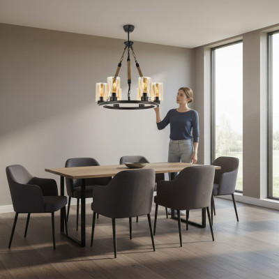 Lampen Plafondlamp Kroonluchter Kandelaar Luster Kroonluchter Glas Zwart Nieuw