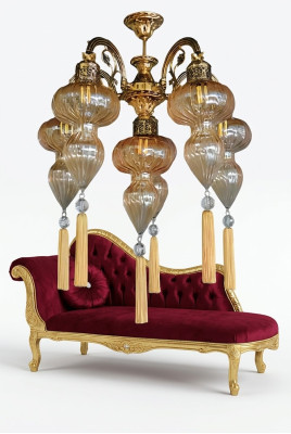 Luster Plafondlamp Kroonluchter Plafondlamp Lampen Glas Geel Modern