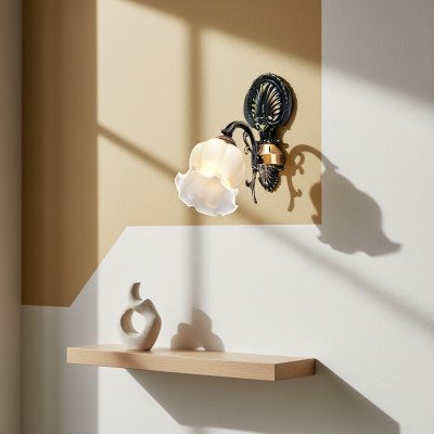 Wandlamp Wandlampen Bloemen wandlamp Kroonluchter Muur Lampen Grijs Glas