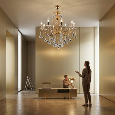 Luxe plafondlamp kroonluchter plafondlamp kristal goud
