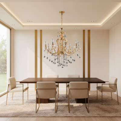 Luxe plafondlamp kroonluchter plafondlamp kristal goud