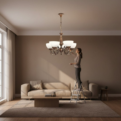 Plafondlamp Kandelaar Hanglamp Antieke Kroonluchter Lamp Glas Goud