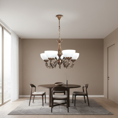 Plafondlamp Kandelaar Hanglamp Antieke Kroonluchter Lamp Glas Goud