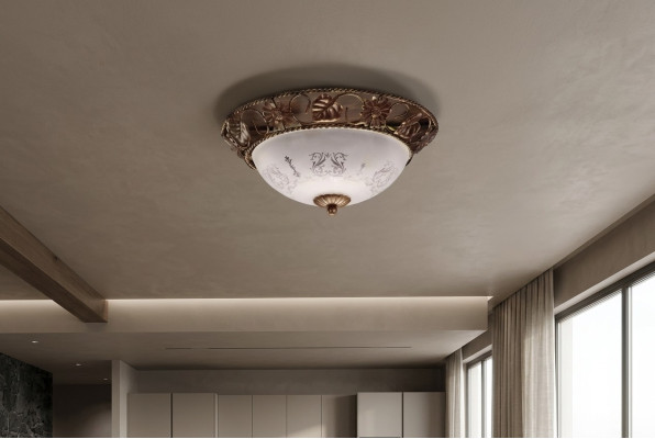 Plafondlamp Luchter Kroonluchter Plafondlamp Lampen Glas Goud Rond
