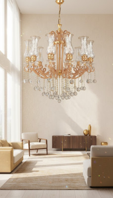 Luxe plafondlamp luchter kroonluchter plafonnière kristal goud