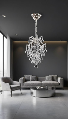Luxe plafondlamp kroonluchter plafondlamp kristal zilver