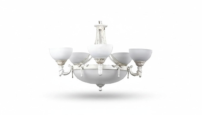 Plafondlamp Kroonluchter Plafondlamp Wit Glas 70x77cm