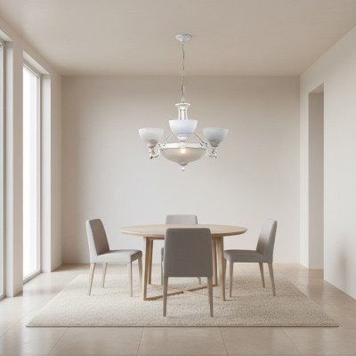 Kroonluchter Plafondlamp Luster Moderne Plafondlamp Wit Glas Lampen