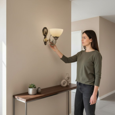 Wandlamp Wandlampen Goud Wandlamp Kroonluchter Wand Lampen Beige Glas