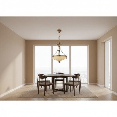 Luster plafondlamp lamp plafondlamp kroonluchter glas beige kunst