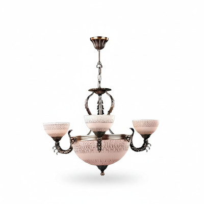 Plafondlamp Kroonluchter Plafondlamp Lamp Kroonluchter Glas Bruin Goud