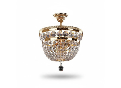Ronde luxe kroonluchter plafondlamp plafondverlichting kroonluchter goud kristal kunst