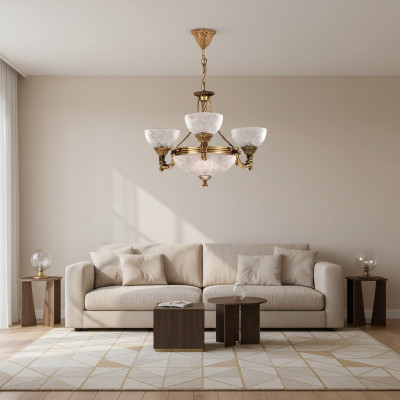 Plafondlamp Kroonluchter Plafondarmatuur Lamp Kroonluchter Glas Grijs Goud