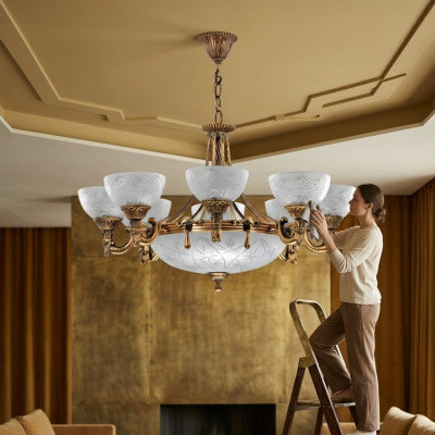 Plafondlamp Kroonluchter Plafondlamp Lamp Kroonluchter Glas Goud Grijs