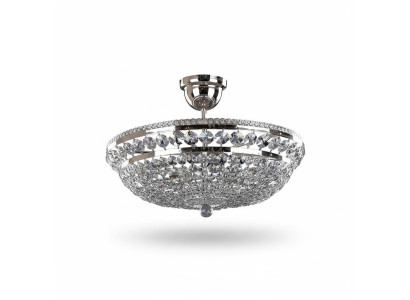 Ronde Zilveren Luxe Plafondlamp Kroonluchter Plafondkroonluchter Zilveren Kristal