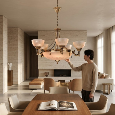 Kroonluchter plafondlamp luchter plafondlamp lamp glas goud beige