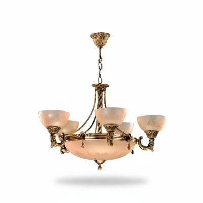 Kroonluchter plafondlamp luchter plafondlamp lamp glas goud beige