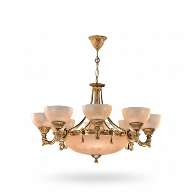 Luster plafondlamp plafondlamp lamp kroonluchter glas goud beige