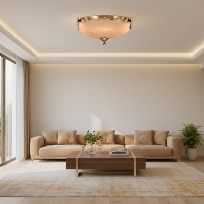 Luster kroonluchter plafondlamp plafondlamp lamp glas goud beige