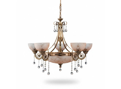 Plafondlamp kroonluchter plafondlamp lamp kroonluchter glas goud bruin