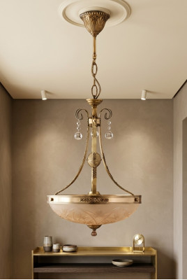 Kroonluchter plafondlamp luchter lamp glas goud bruin