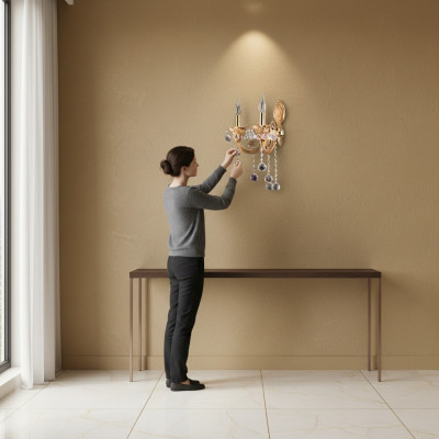 Wandlamp Wandlamp Wandlampen Type Kroonluchter Muur Lamp Goud Kristal