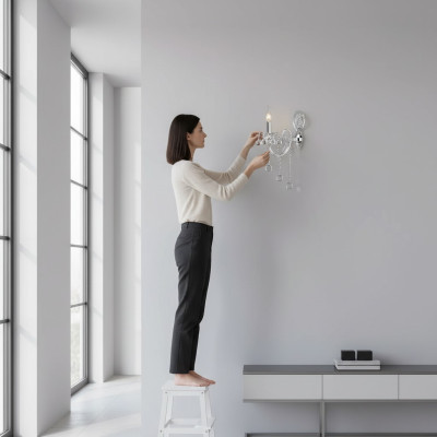 Muur Lamp Wandlamp Wandlamp Wandlampen Kroonluchter Zilver Kristal