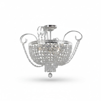 Luster plafondlamp luxe kroonluchter plafondlamp zilver kristal